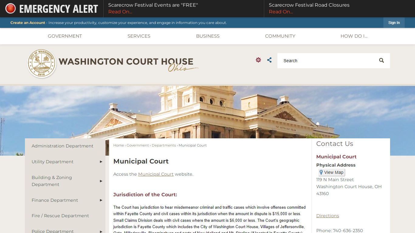 Municipal Court | Washington Court House, OH