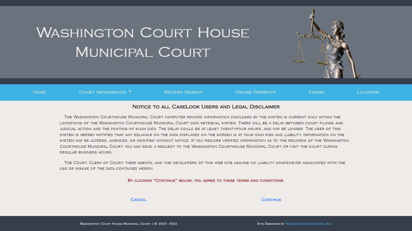 Washington Courthouse Municipal Court - Record Search - 74
